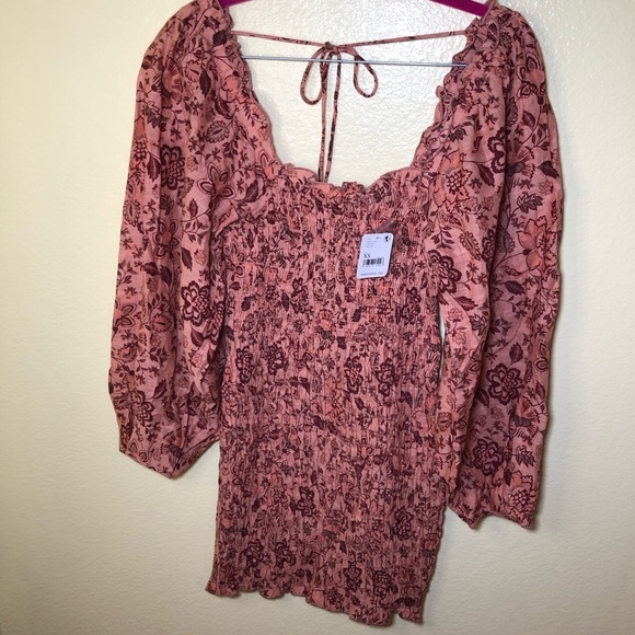 Free people apricot Smock It to Me Mini Dress size XS - Picture 3 of 7